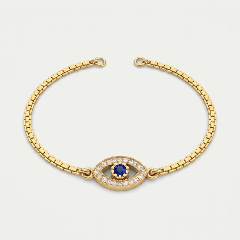 Guardian's Eye — Diamond Evil Eye Charm Bracelet