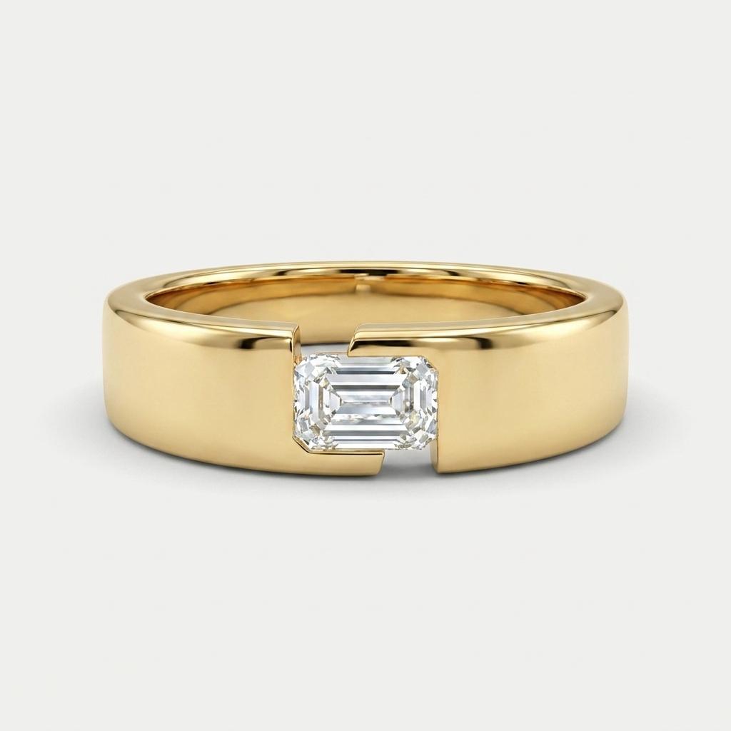 Forever Bound — Emerald Cut Diamond Men's Band 1