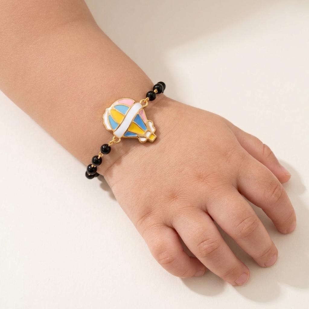 Up & Away — Enamel Hot Air Balloon Beaded Chain Bracelet 3
