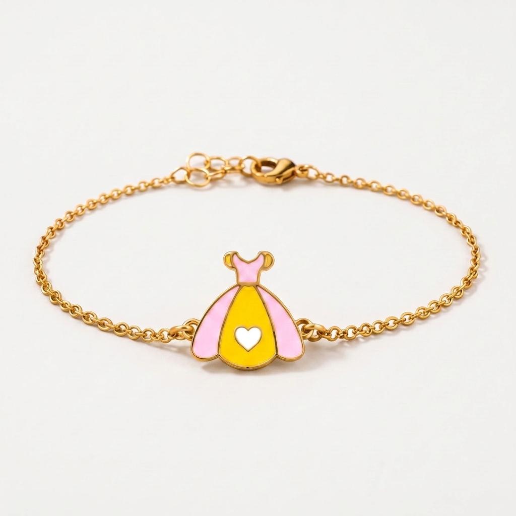 Princess Dress — Enamel Dress Charm Chain Bracelet 1