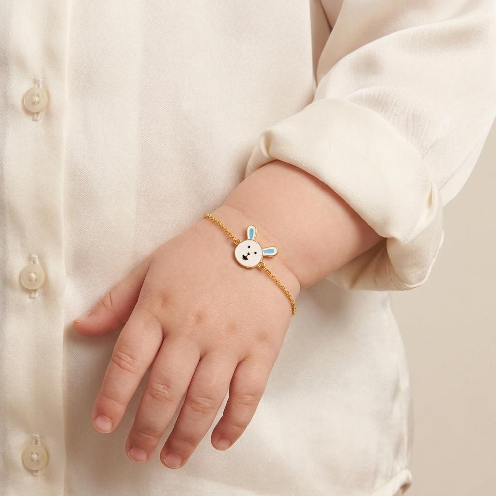 Bunny Hop — Enamel Bunny Charm Chain Bracelet 2
