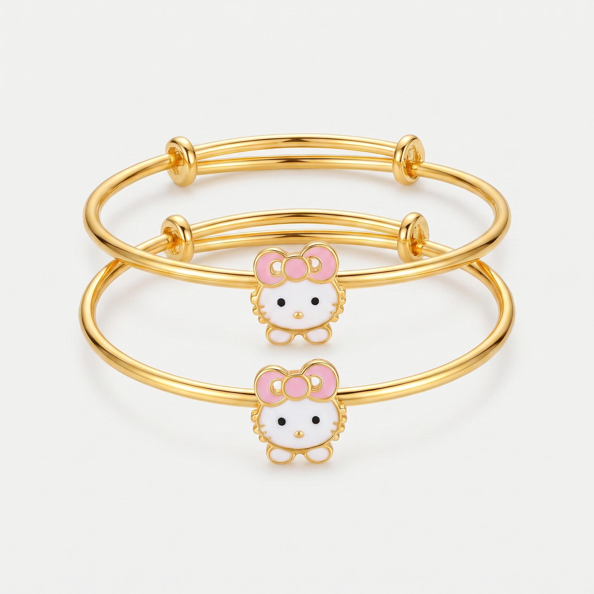 Sweet Kitty — Adjustable Enamel Kitty Kada Bangle 1
