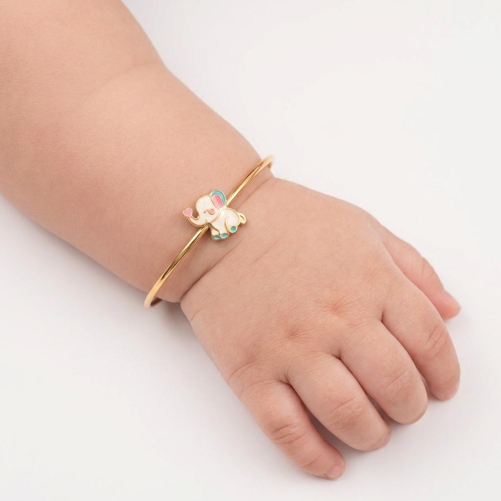 Little Trunk — Adjustable Enamel Elephant Bangle 2