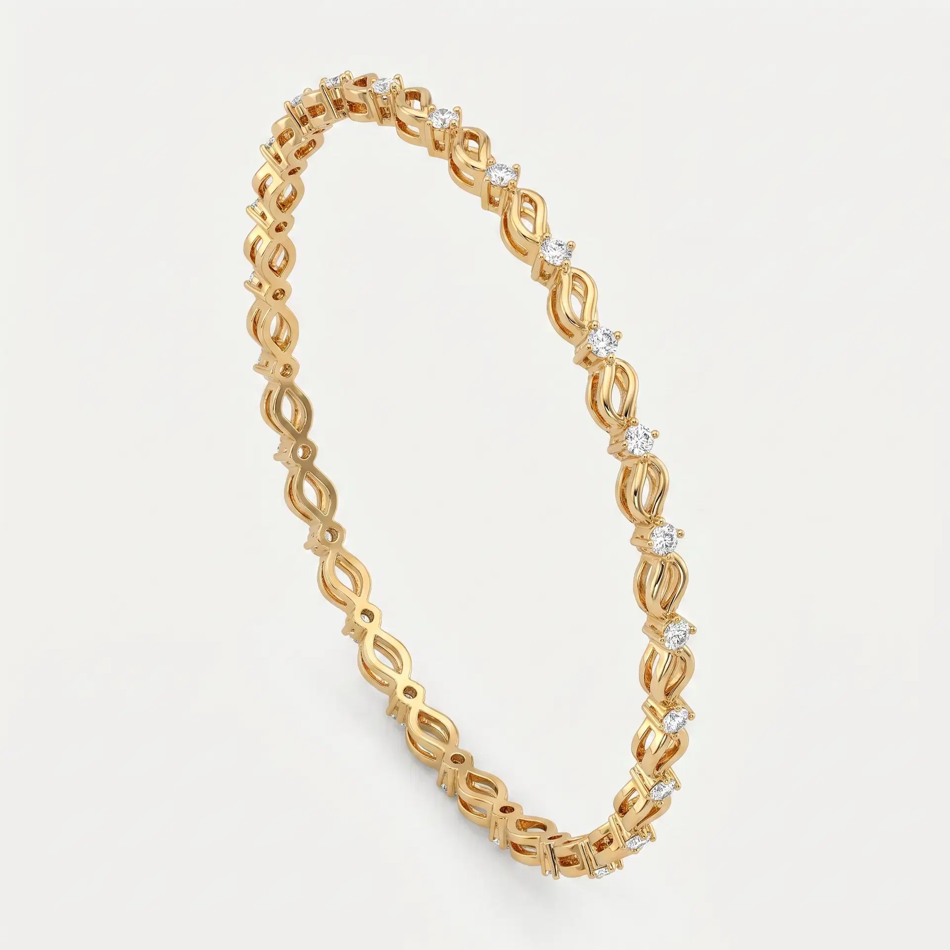 Infinite Kiss — Round Diamond X & Infinity Link Bangle 2