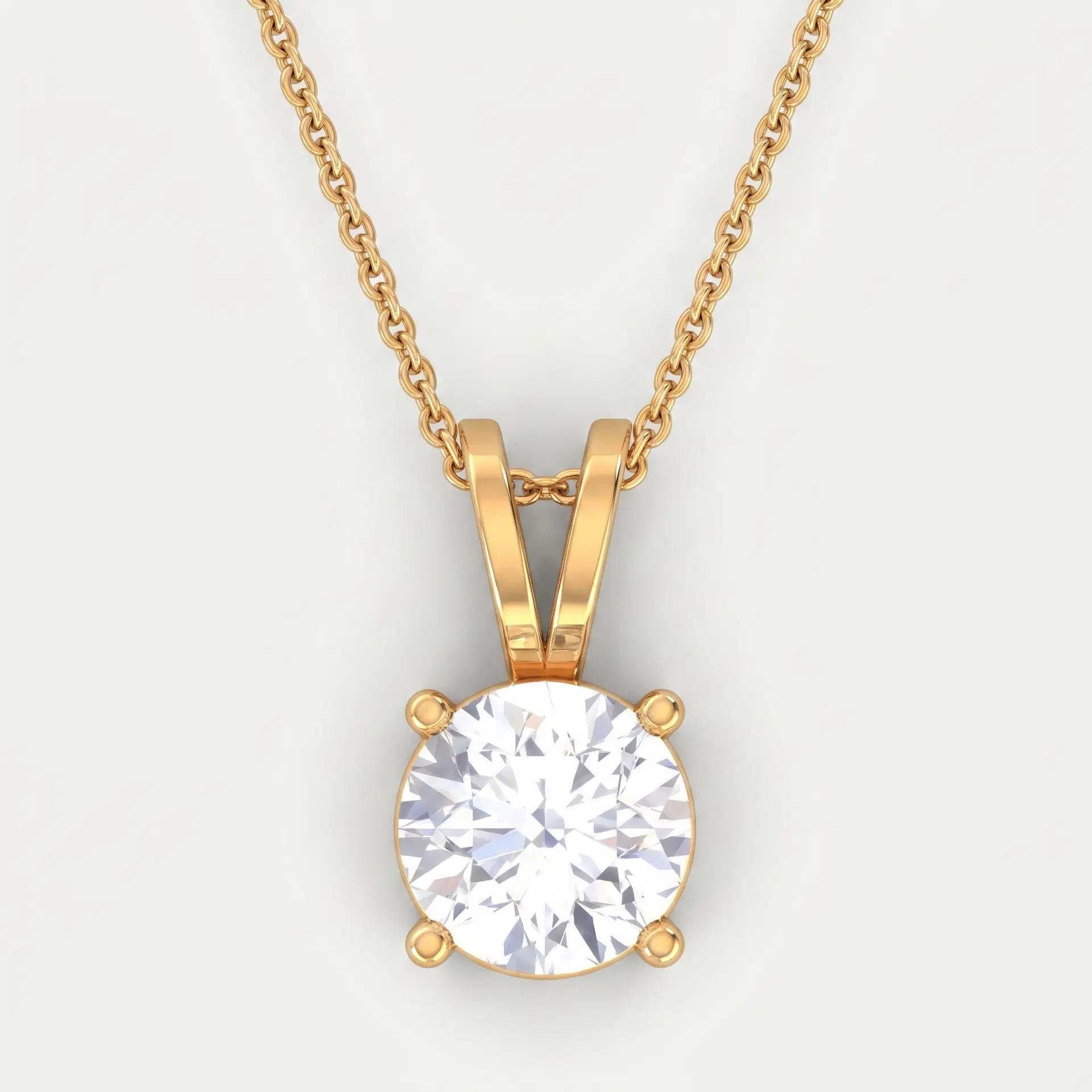 Round Diamond Solitaire Pendant 1