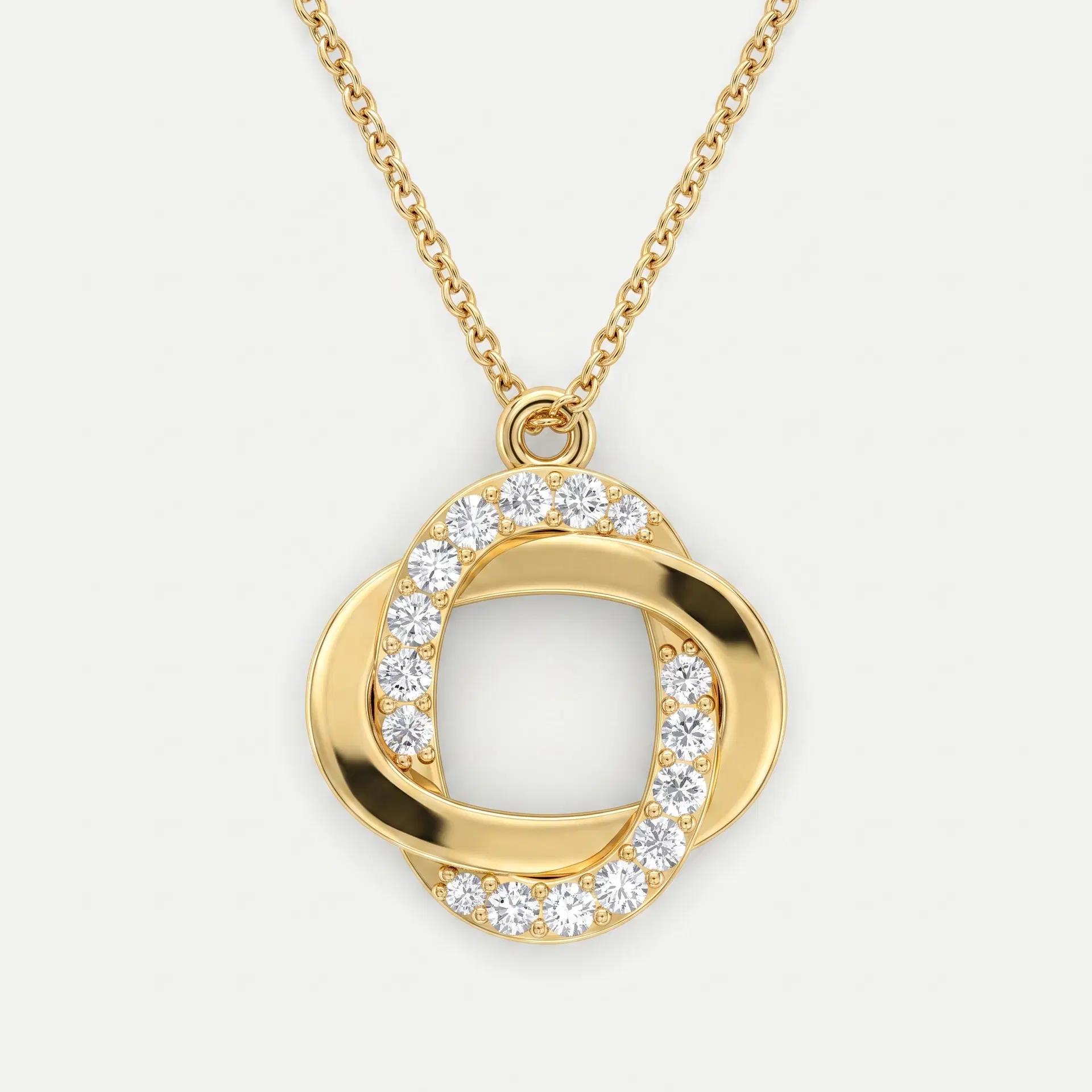 Interlocking Loop Diamond Pendant 1