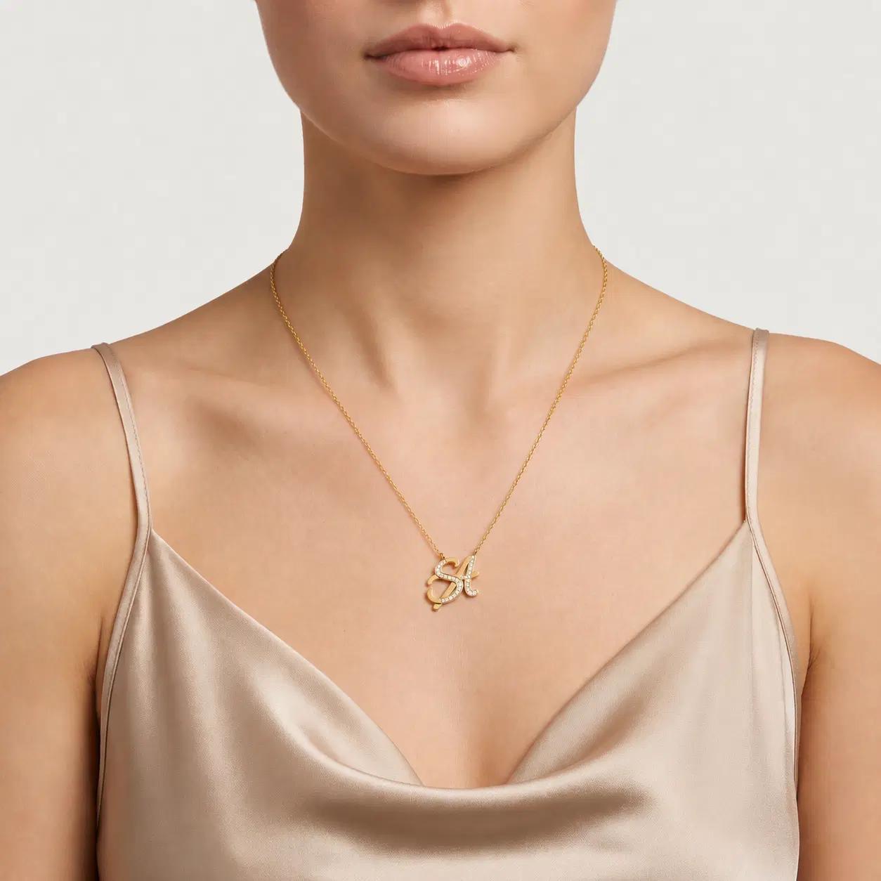 Interlocking SA Initial Necklace 2