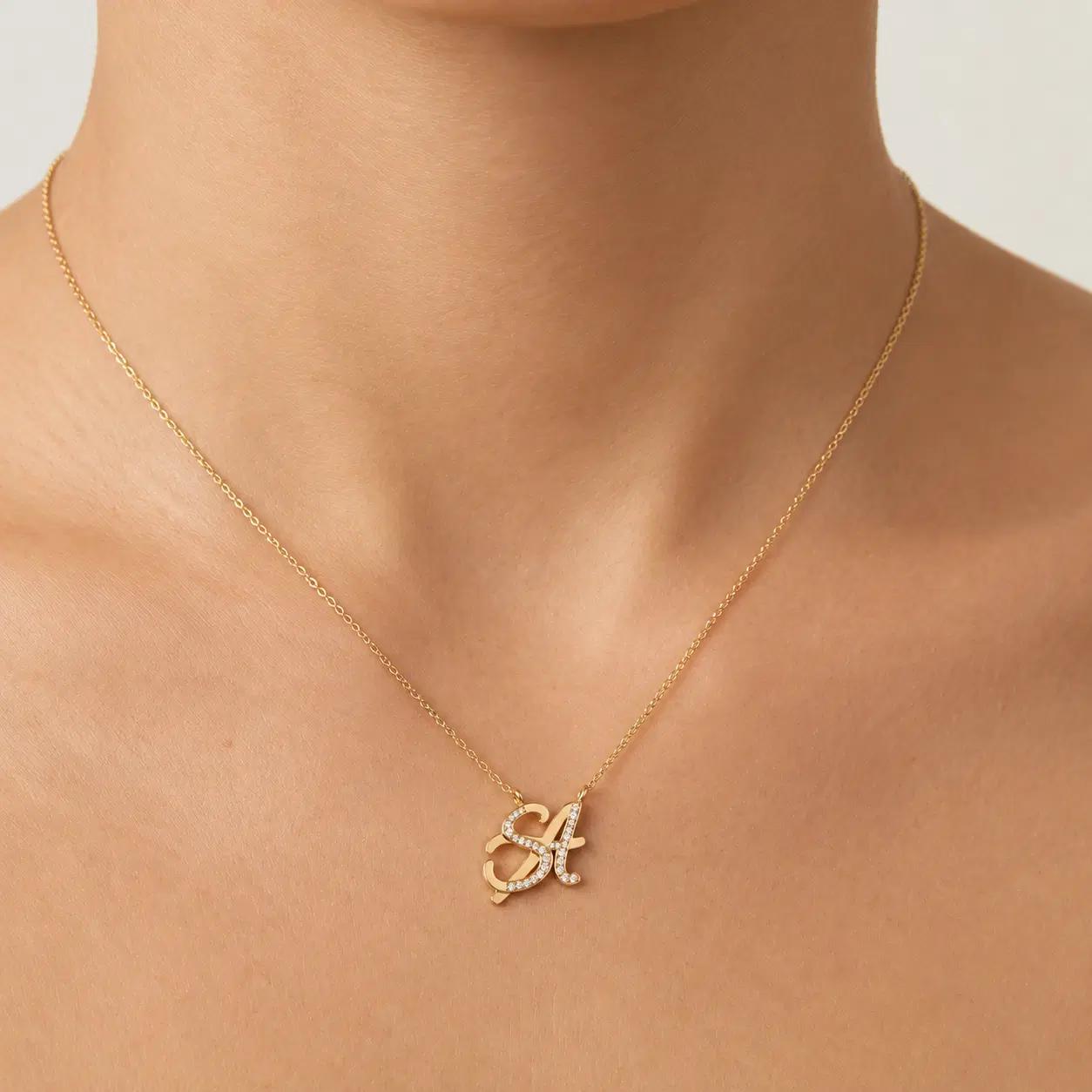 Interlocking SA Initial Necklace 3