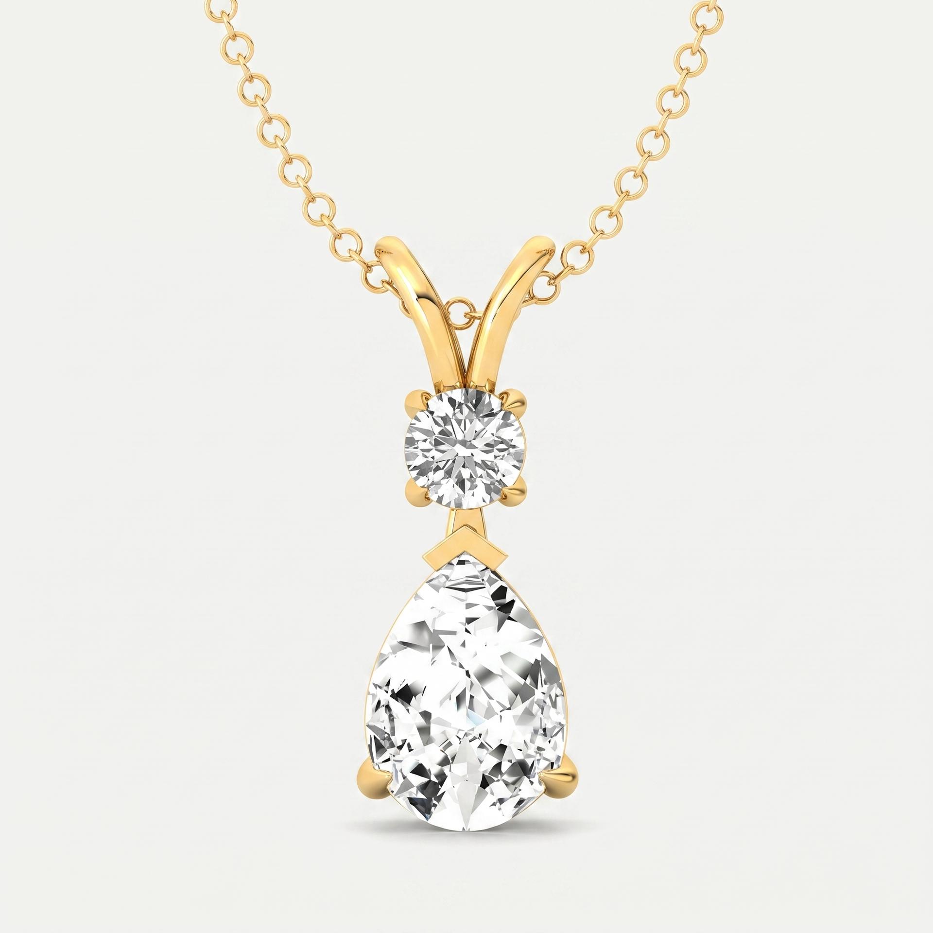 Pear-Cut Diamond Teardrop Pendant 1