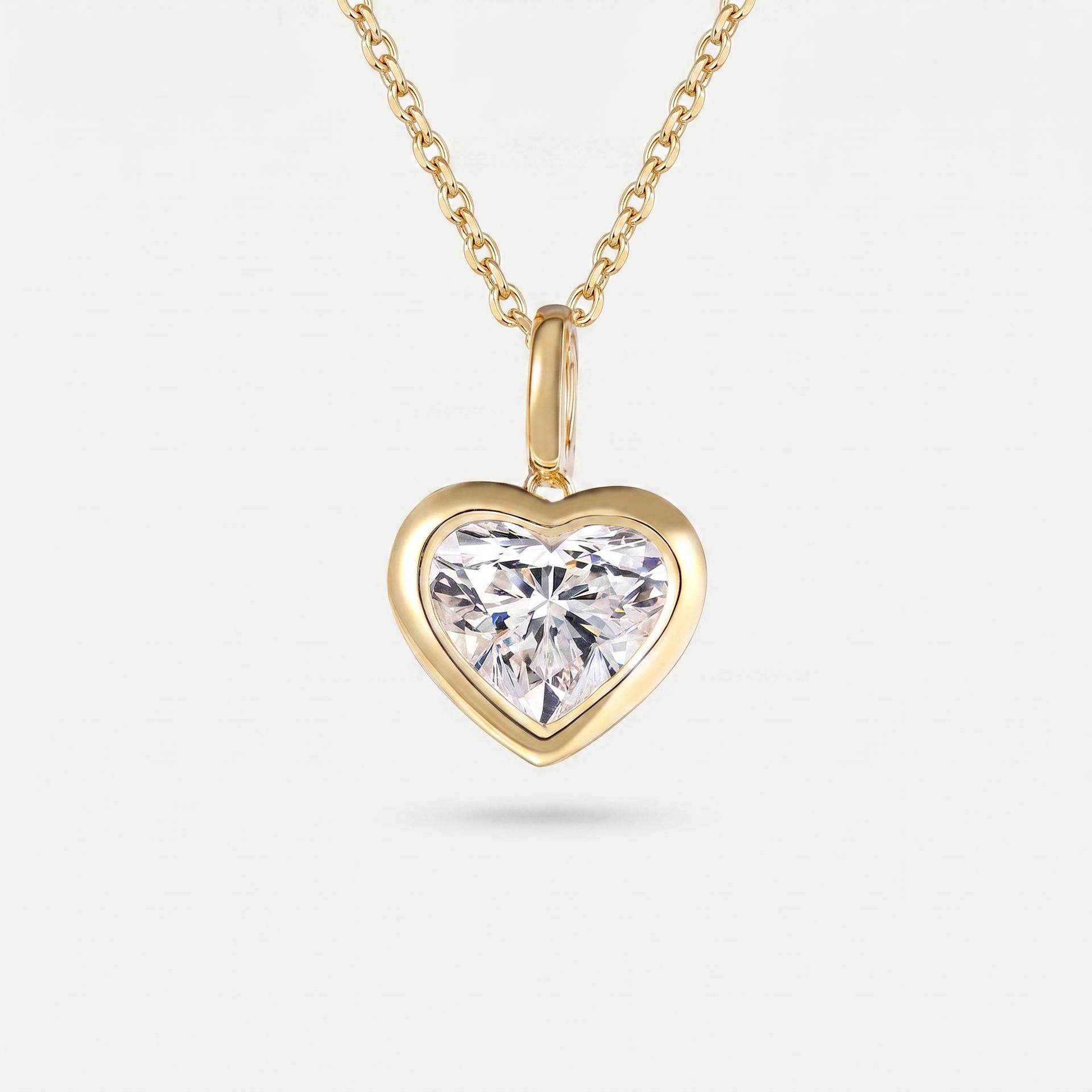 Heart Bezel Solitaire Pendant 1