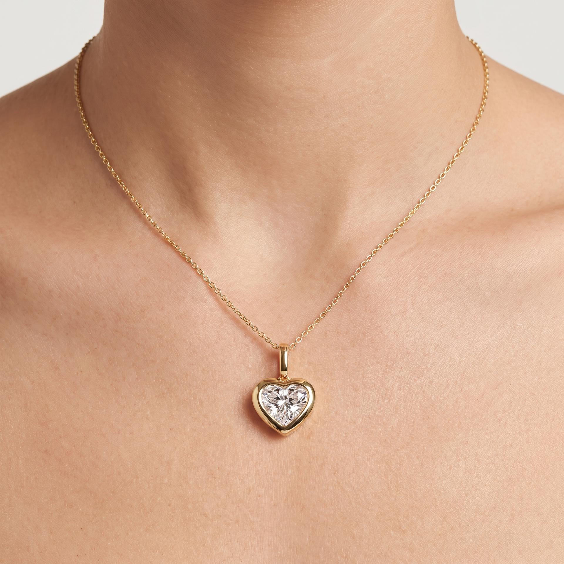 Heart Bezel Solitaire Pendant 3