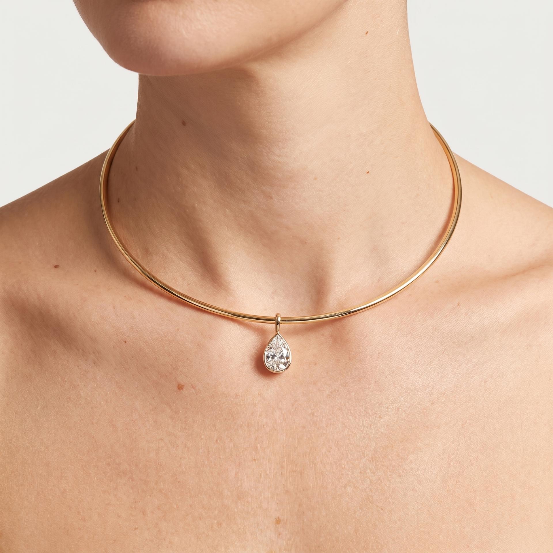 Pear Cut Solitaire Pendant 2